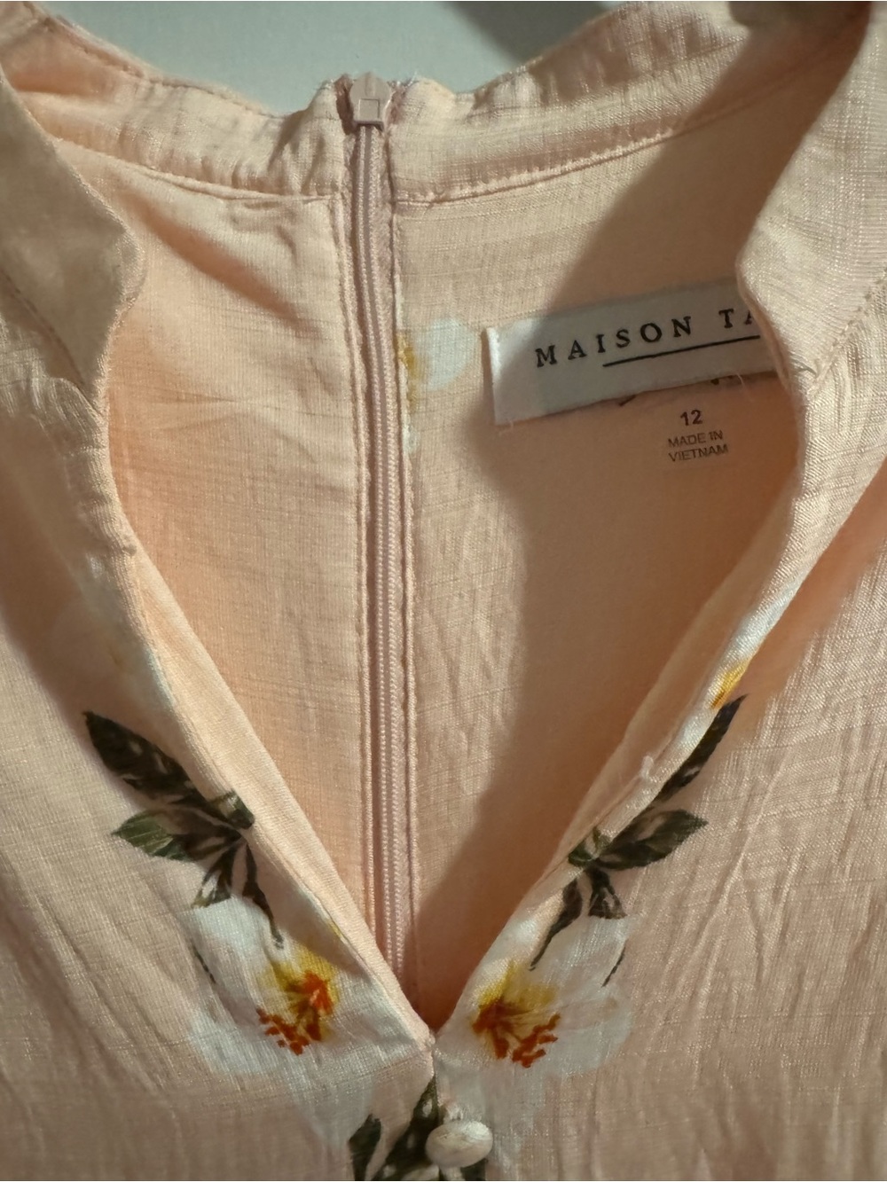 Maison Tara Blush Pink Floral Maxi Dress with Tie Waist - Picture 7 of 7